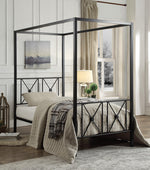 Rapa Black Metal Twin Canopy Bed