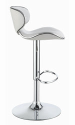 Ratna 2 White Leatherette/Chrome Adjustable Bar Stools