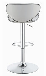 Ratna 2 White Leatherette/Chrome Adjustable Bar Stools