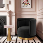 Remy Glam Black Velvet Swivel Chair