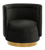 Remy Glam Black Velvet Swivel Chair