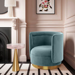 Remy Glam Bluestone Velvet Swivel Chair