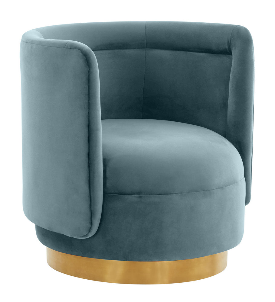 Remy Glam Bluestone Velvet Swivel Chair