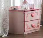 Rheanna Pink Wood 2-Drawer Nightstand