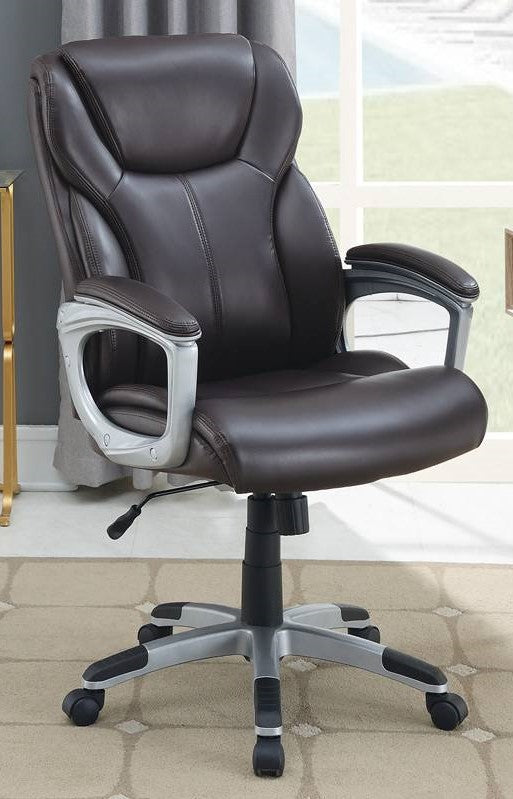 Rigmor Brown Faux Leather Office Chair