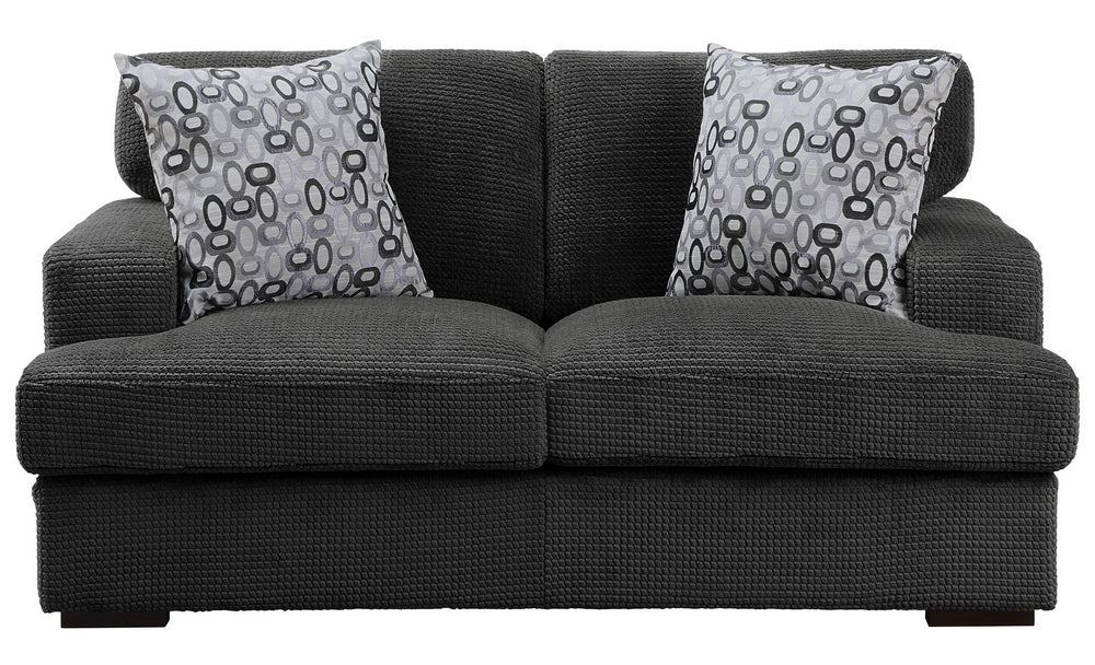 Rivermeade Gray Textured Plush Microfiber Loveseat