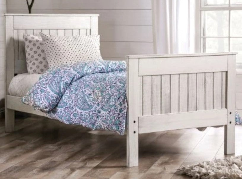 Rockwall Weathered White Wood Full Bed