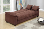 Romina Chocolate Microfiber Adjustable Sofa Bed