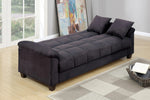 Romina Ebony Microfiber Adjustable Sofa Bed
