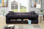 Romina Ebony Microfiber Adjustable Sofa Bed