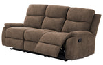 Ronald 3-Pc Brown Fabric Manual Recliner Sofa Set