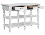 Rorratt White Wood/Artificial Marble Kitchen Island