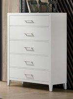 Rosa White Wood 5-Drawer Chest