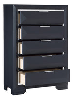 Rosemont Midnight Blue Wood 5-Drawer Chest