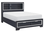 Rosemont Midnight Blue Wood King Bed