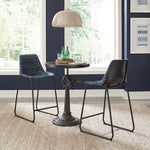 Rosie 2 Blue Fabric/Matte Black Metal Counter Height Chairs