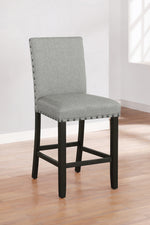 Tao 2 Grey Fabric/Antique Noir Wood Counter Height Chairs