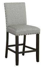 Tao 2 Grey Fabric/Antique Noir Wood Counter Height Chairs