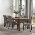 Tao 2 Grey Fabric/Antique Noir Wood Side Chairs