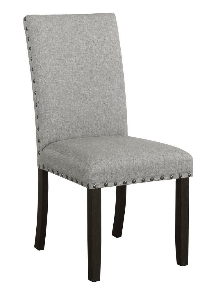 Tao 2 Grey Fabric/Antique Noir Wood Side Chairs