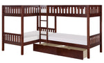 Rowe Dark Cherry Quadruple Twin Bunk Bed with Storage