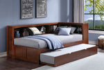 Rowe Dark Cherry Wood Corner Twin Bed with Trundle