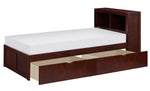 Rowe Dark Cherry Wood Twin Bed with Underbed Storage