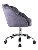 Rowse Dark Gray Velvet Swivel Office Chair