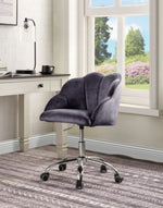 Rowse Dark Gray Velvet Swivel Office Chair