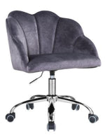 Rowse Dark Gray Velvet Swivel Office Chair