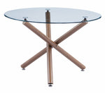 Roxie 5-Pc Clear/Beige Dining Table Set