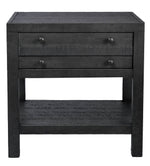 Roza Rustic Gray Wood End Table with Shelf