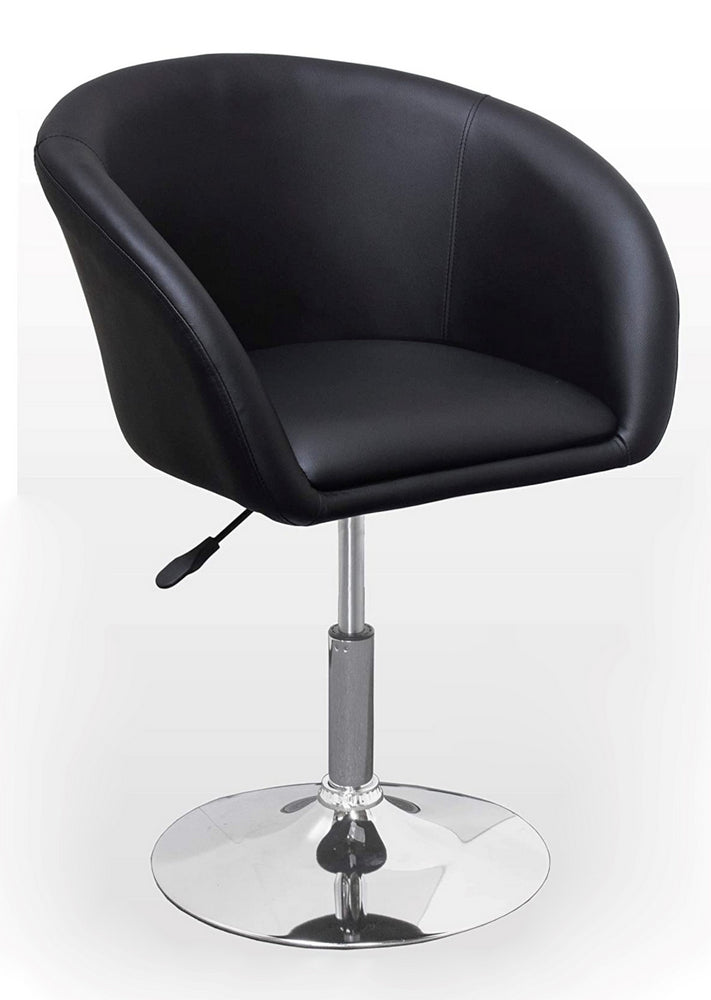 Rufina Black Faux Leather/Metal Coffee Chair