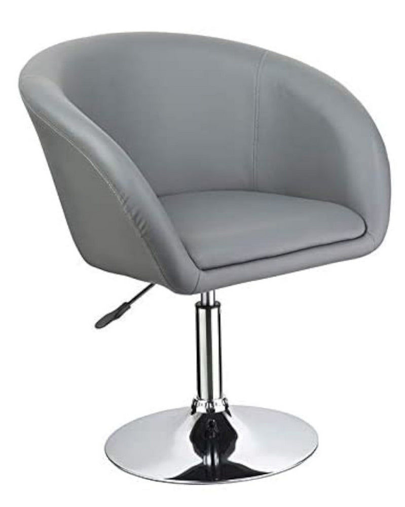 Rufina Grey Faux Leather/Metal Coffee Chair
