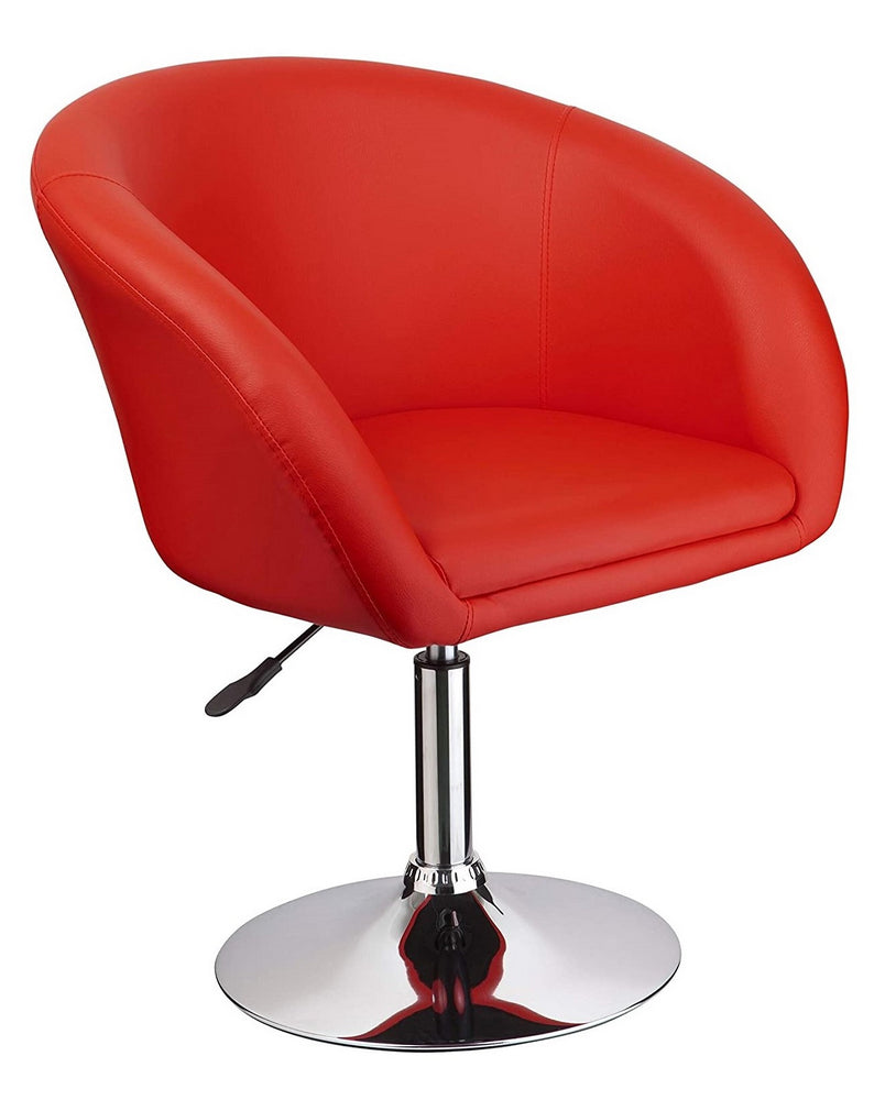 Rufina Red Faux Leather/Metal Coffee Chair