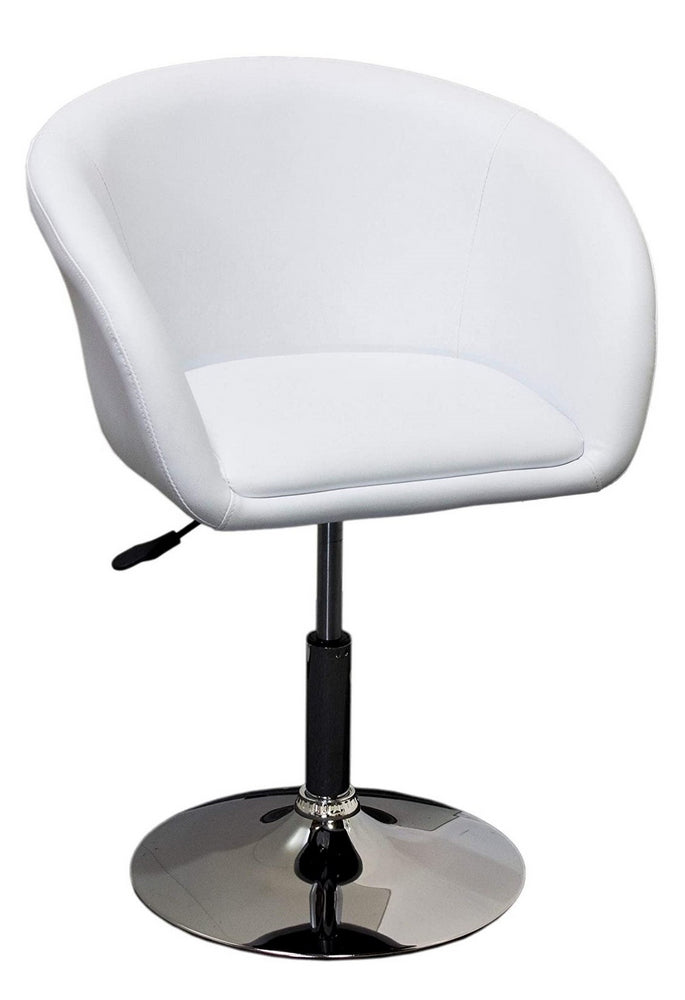 Rufina White Faux Leather/Metal Coffee Chair