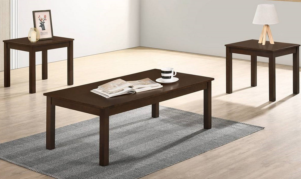 Rupa 3-Pc Espresso Wood Table Set