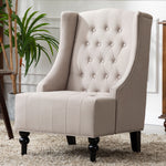 Ryan Beige Fabric Button Tufted Chair