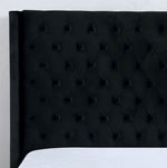 Ryleigh Black Velvet-like Fabric Cal King Bed