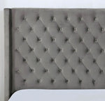 Ryleigh Gray Velvet-like Fabric Cal King Bed