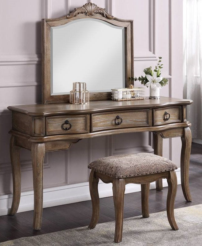 Sabella 3-Pc Antique Oak Wood Vanity Set