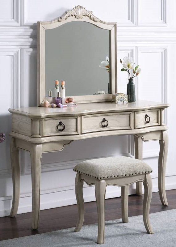 Sabella 3-Pc Antique White Wood Vanity Set