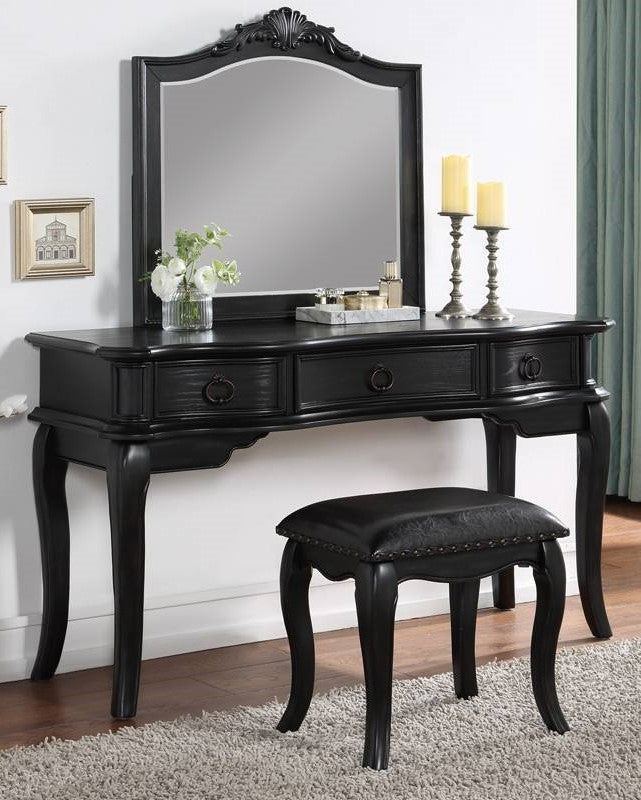 Sabella 3-Pc Black Wood Vanity Set