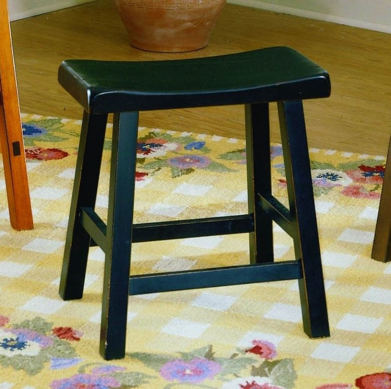 Saddleback 2 Black Wood 24"H Counter Height Stools