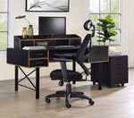 Safea Black Wood/Metal 5-Drawer Office Desk