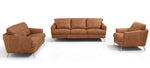 Safi Contemporary Cappuccino Leather Loveseat