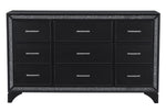 Salon Pearl Black Metallic Wood 9-Drawer Dresser