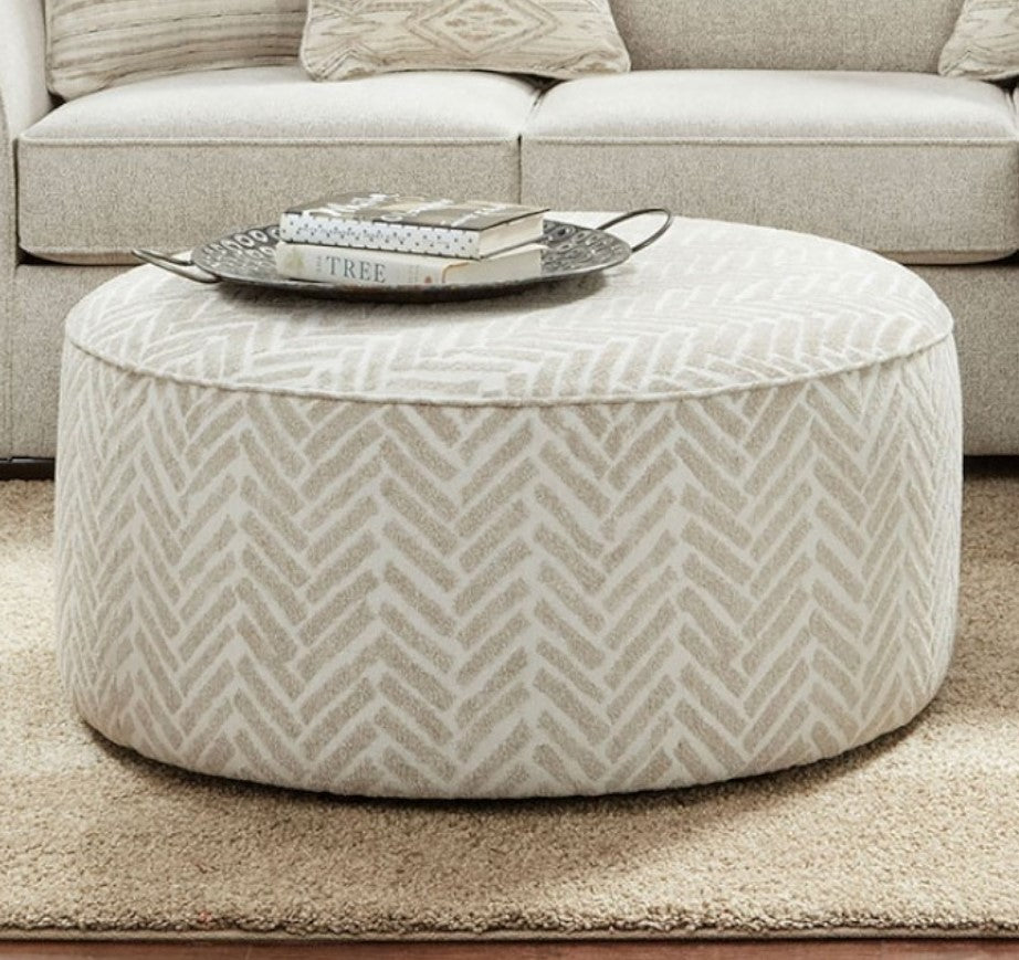 Saltney Line Multi Chenille Ottoman