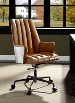 Salvol Sahara Leather/Silver Metal Office Chair