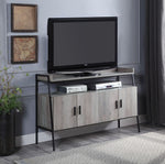 Samiya Gray Oak Wood/Black Metal TV Stand